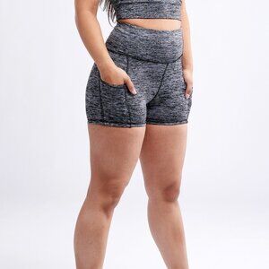 High-Waisted Athletic Shorts with Side Pockets